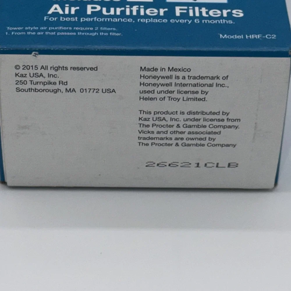 Honeywell HRF-C2 HEPAclean Type C Air Purifier Replacement Filters 2 Pack NEW